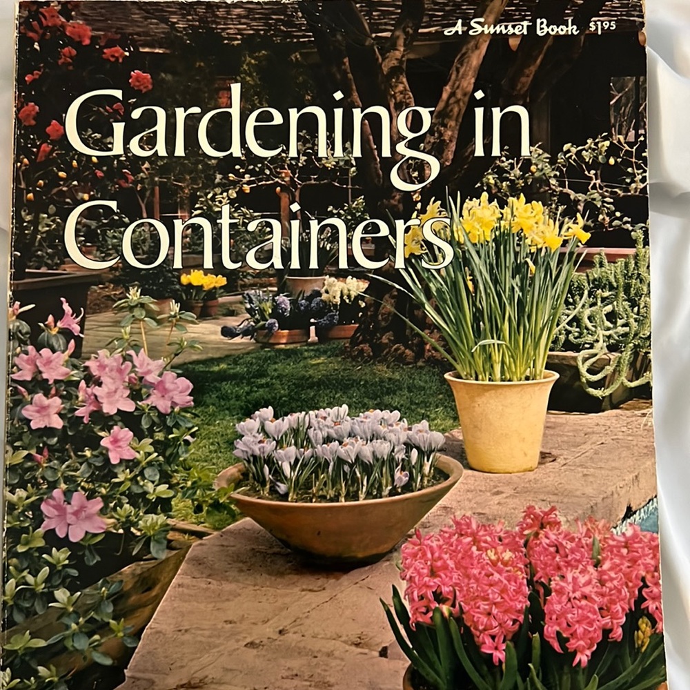 Gardening in containers, 1967 vintage sunset, book mid century modern